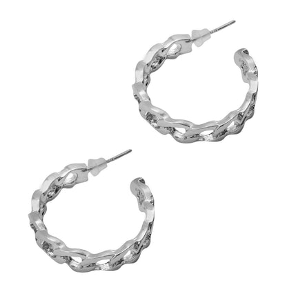Hint Chain Link Silver Hoop