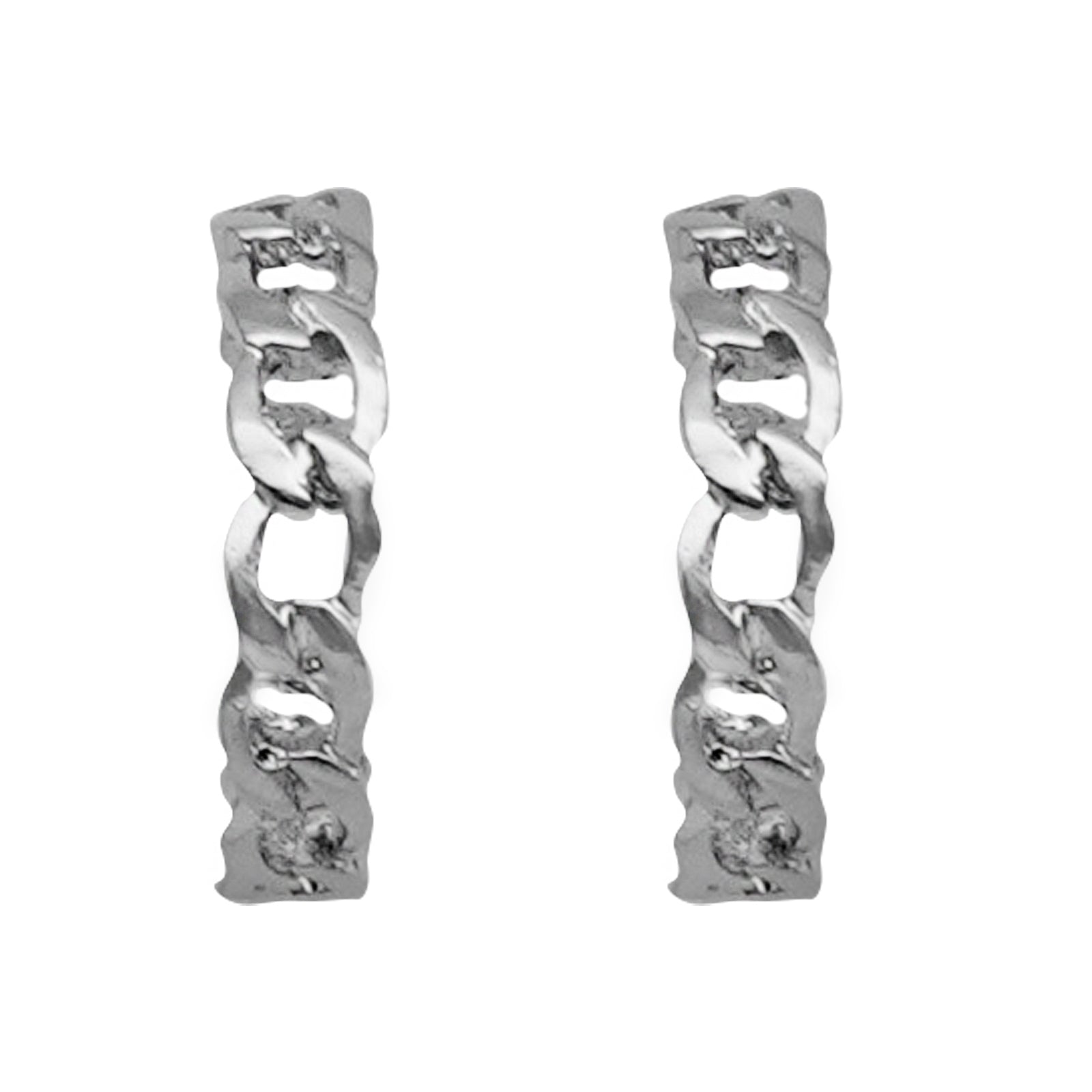 Hint Chain Link Silver Hoop