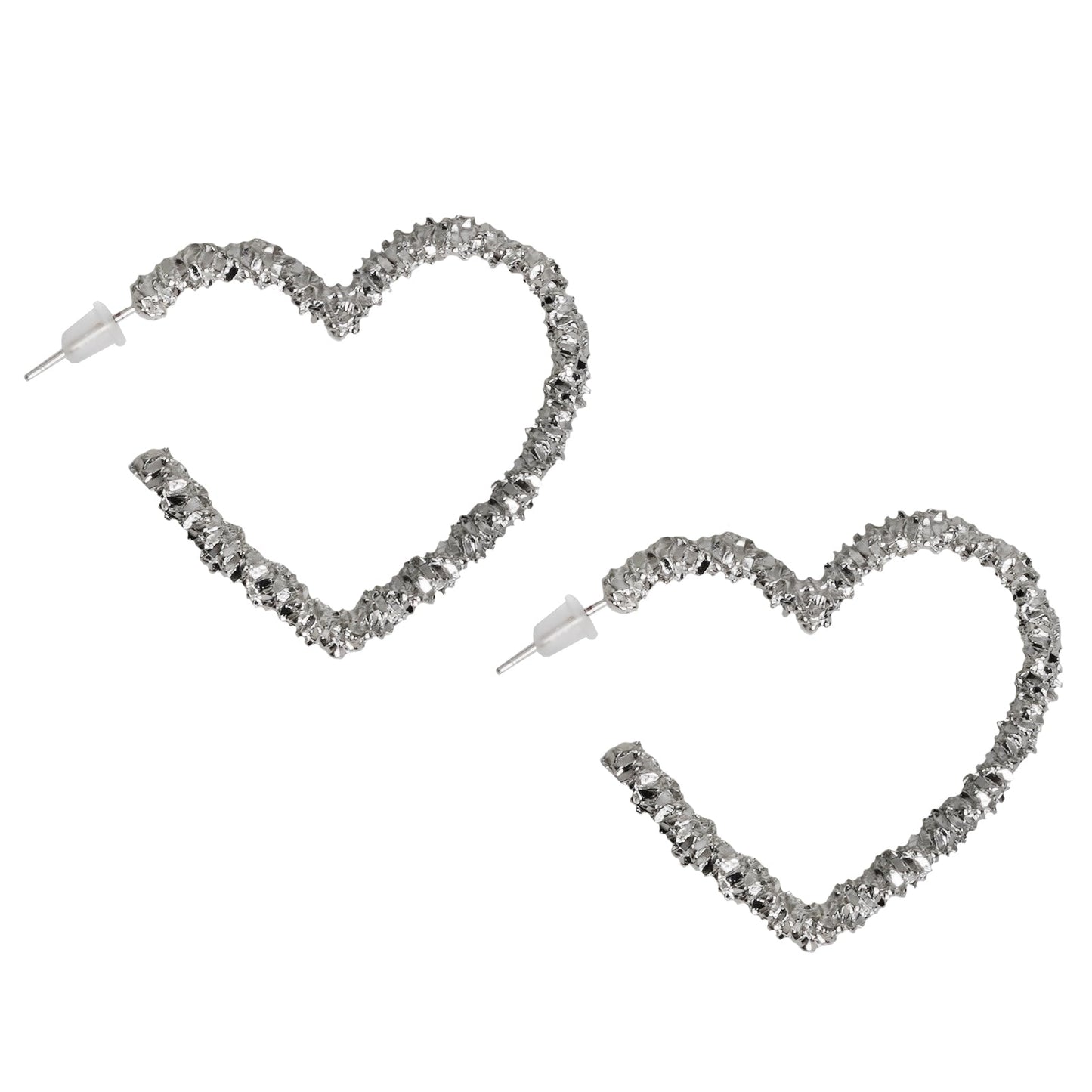 I Heart You Silver Bling Earrings