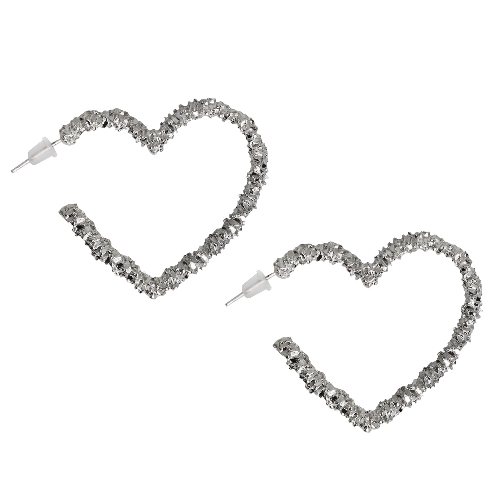 I Heart You Silver Bling Earrings