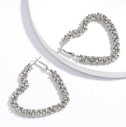 I Heart You Silver Bling Earrings
