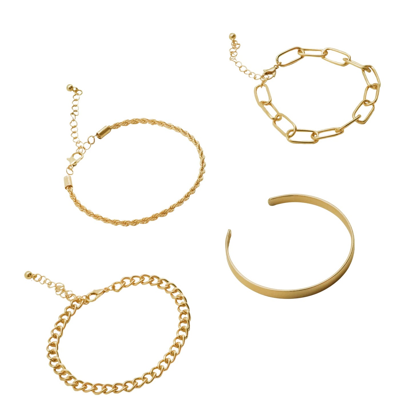 We Twist Gold Set of 4 Bracelets