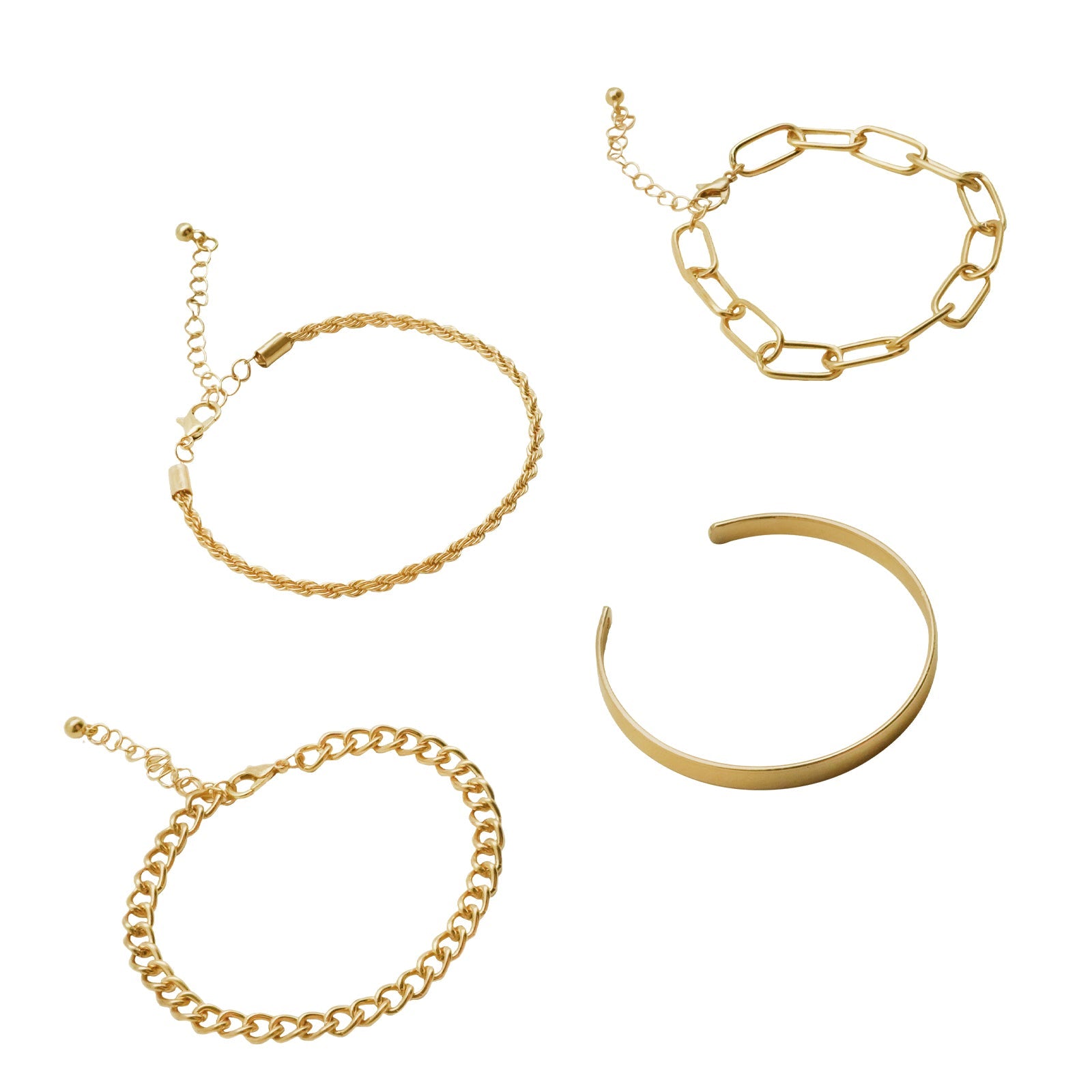 We Twist Gold Set of 4 Bracelets