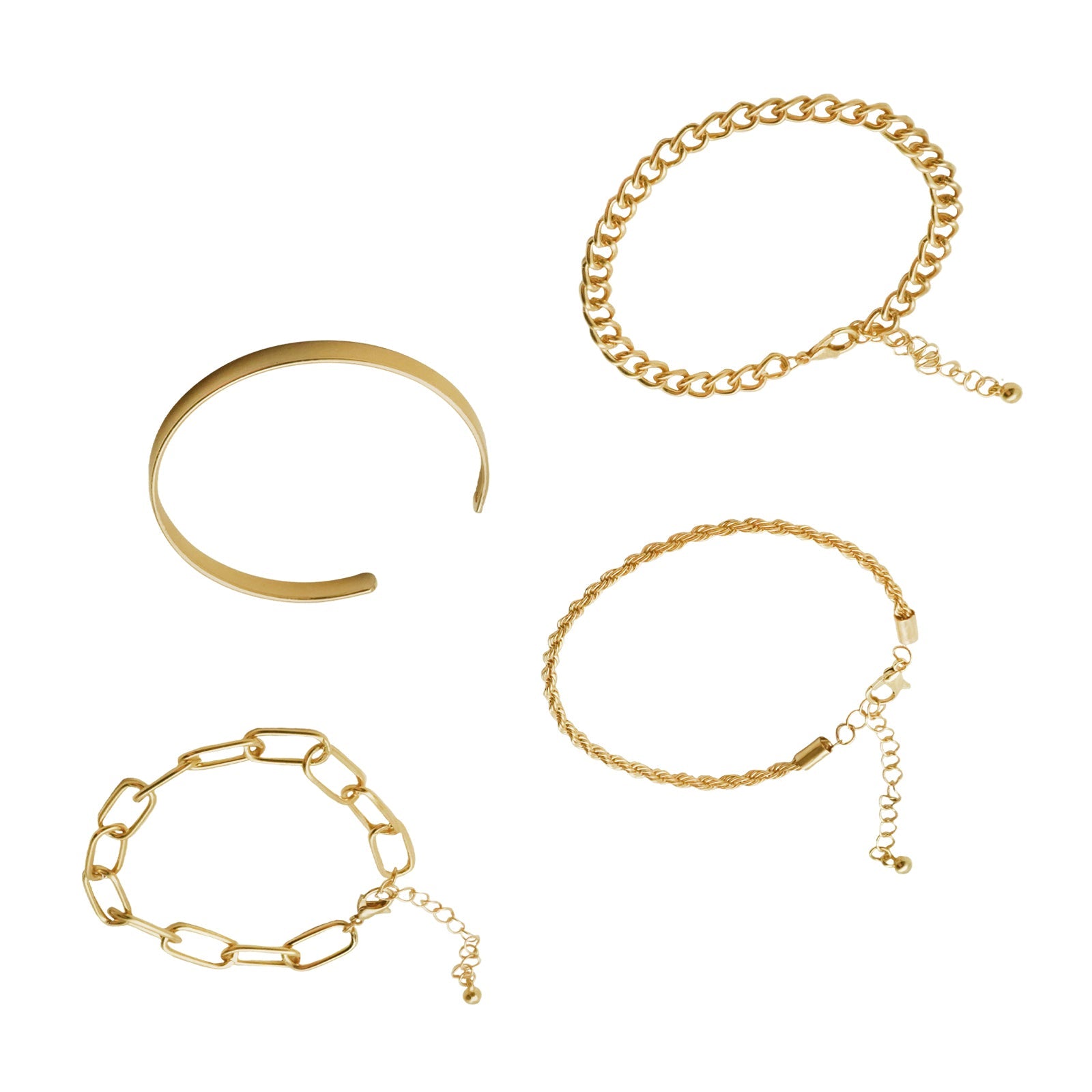 We Twist Gold Set of 4 Bracelets