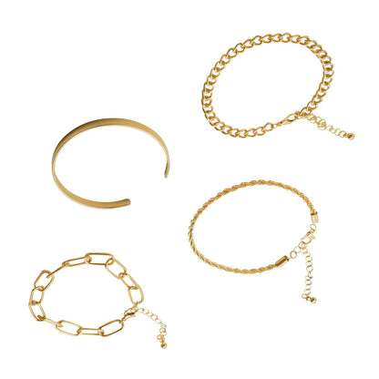 We Twist Gold Set of 4 Bracelets