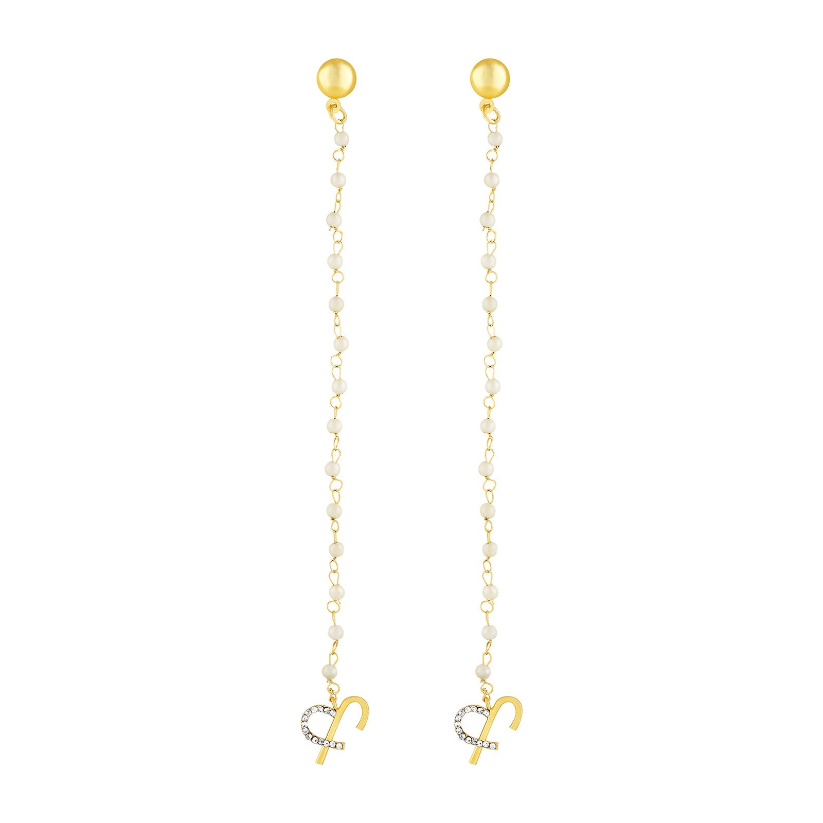 Evania Monogram Gold Earring