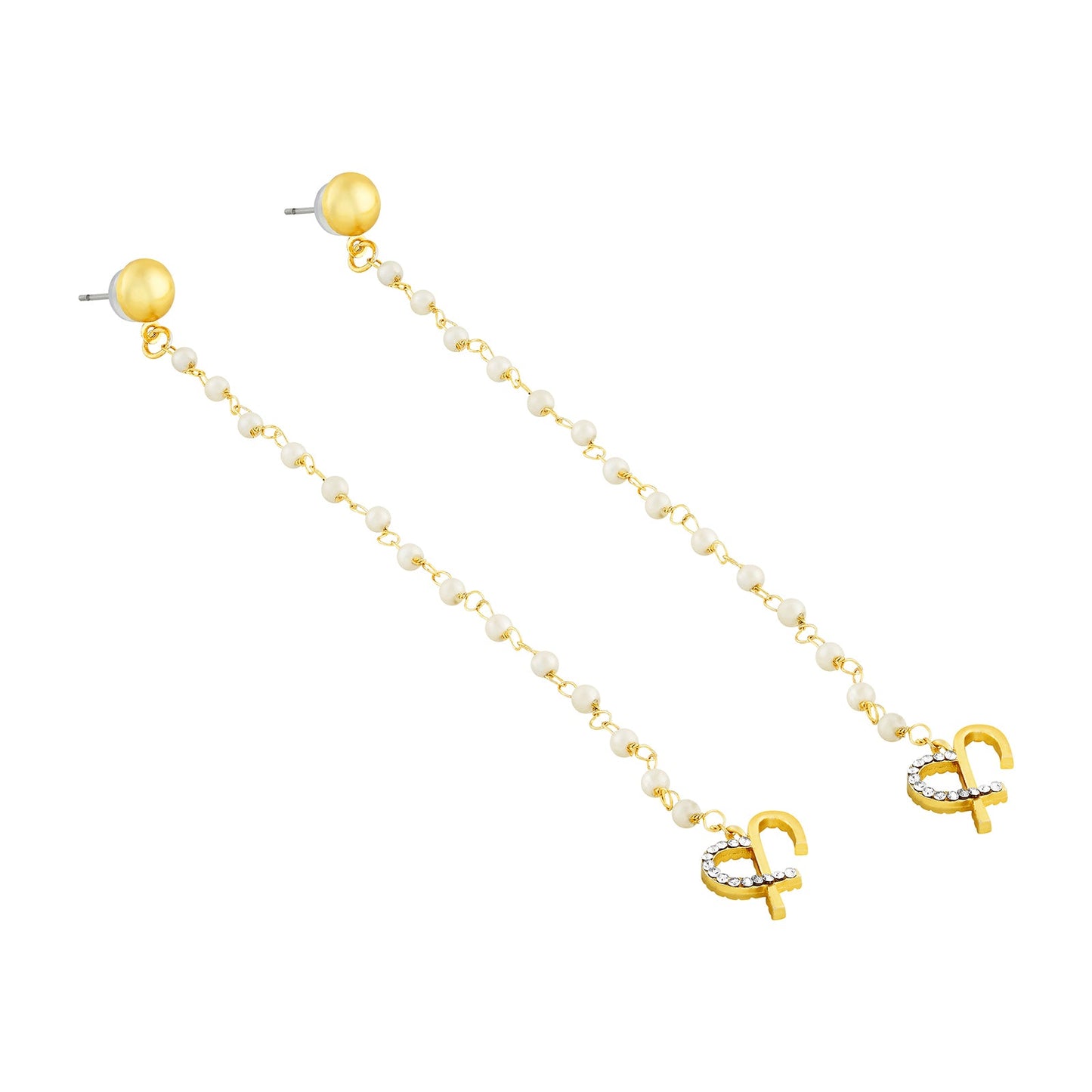 Evania Monogram Gold Earring