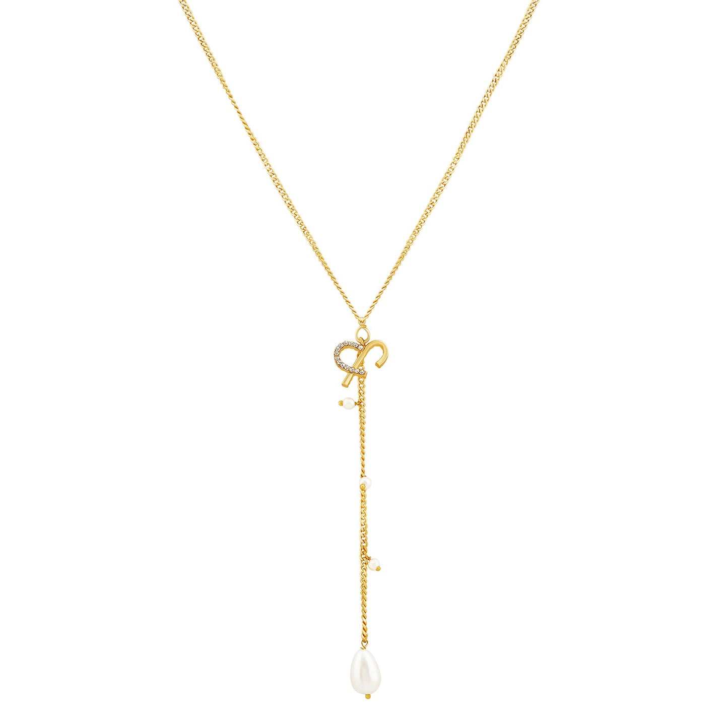 Helia Monogram Gold Necklace