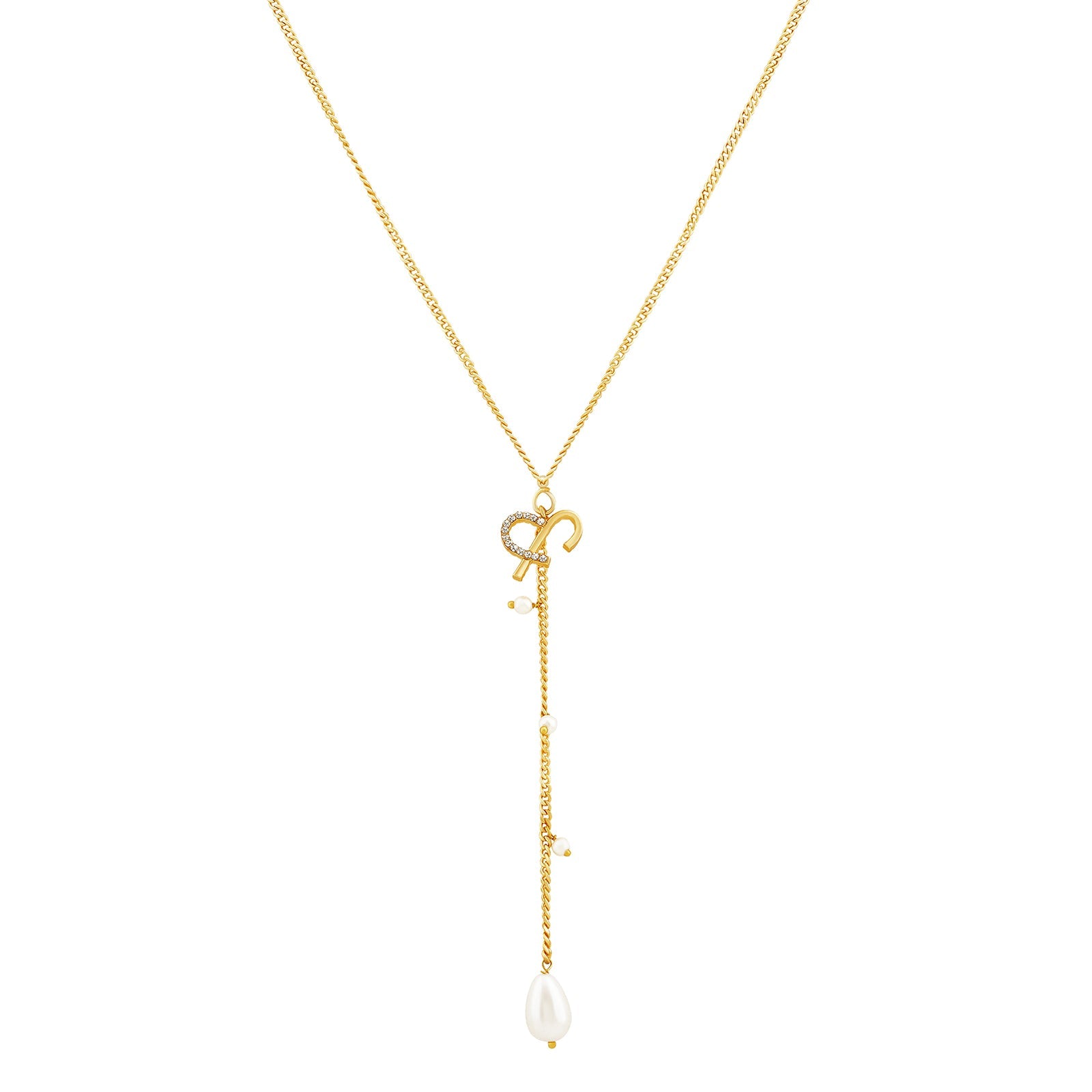 Helia Monogram Gold Necklace