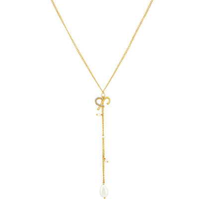 Helia Monogram Gold Necklace