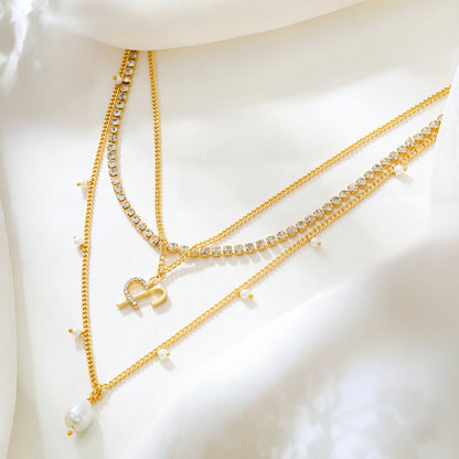 Eva Monogram Gold Necklace