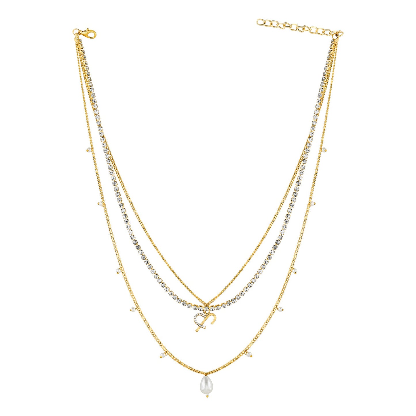 Eva Monogram Gold Necklace