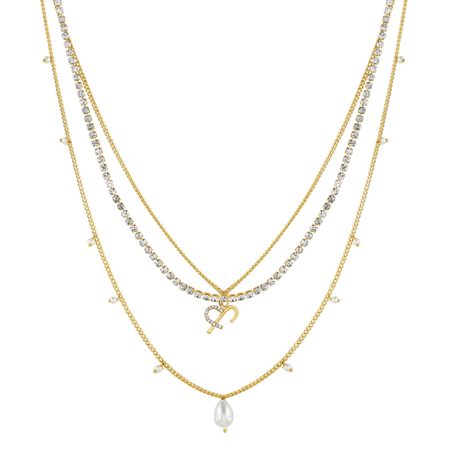 Eva Monogram Gold Necklace