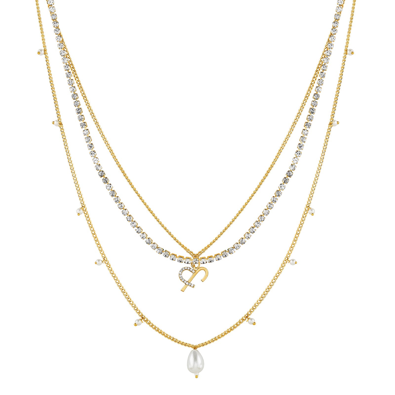 Eva Monogram Gold Necklace