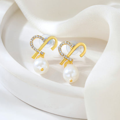 Celena Monogram Gold Earring