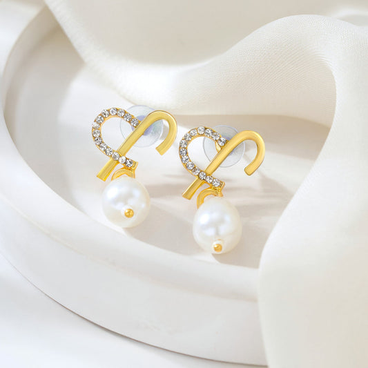 Celena Monogram Gold Earring