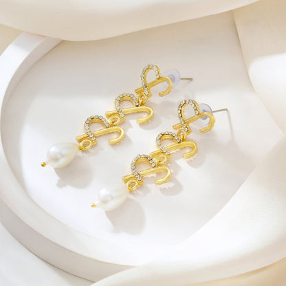 Aria Monogram Gold Earring
