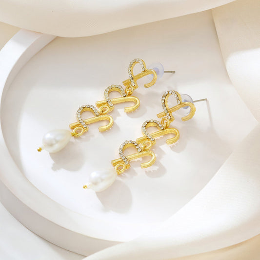 Aria Monogram Gold Earring