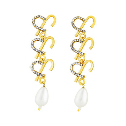Aria Monogram Gold Earring