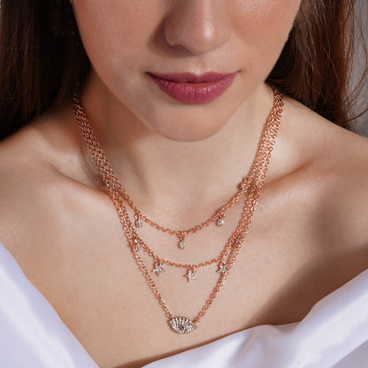 Radiant Evil Eye Layered Necklace