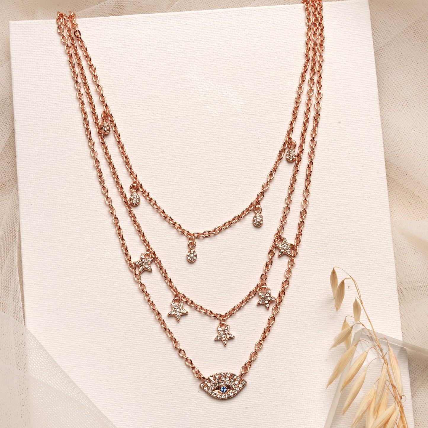 Radiant Evil Eye Layered Necklace