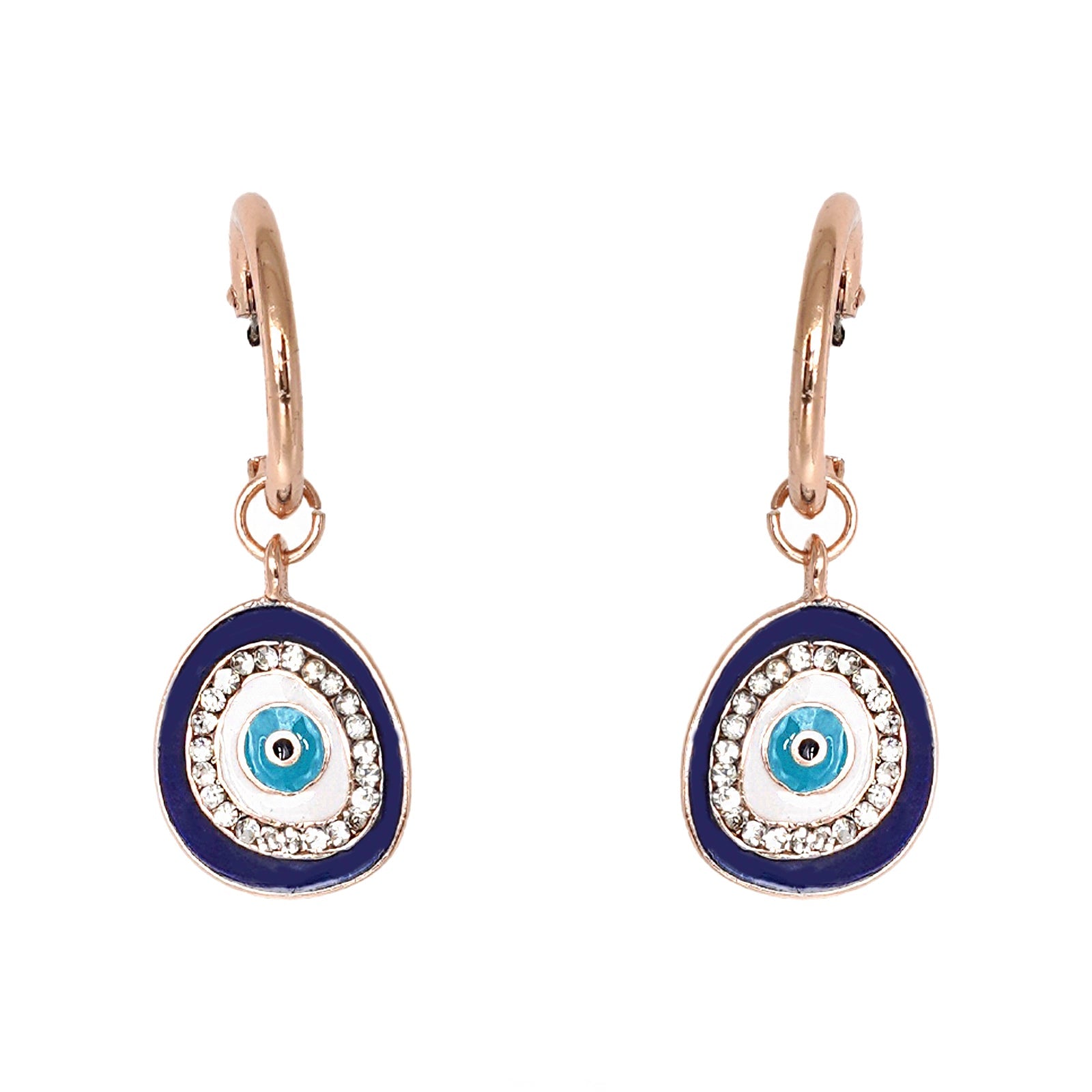 Good Luck Evil Eye Hoop Earrings