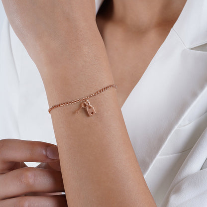 Love Lock Rose Gold Bracelet Charm