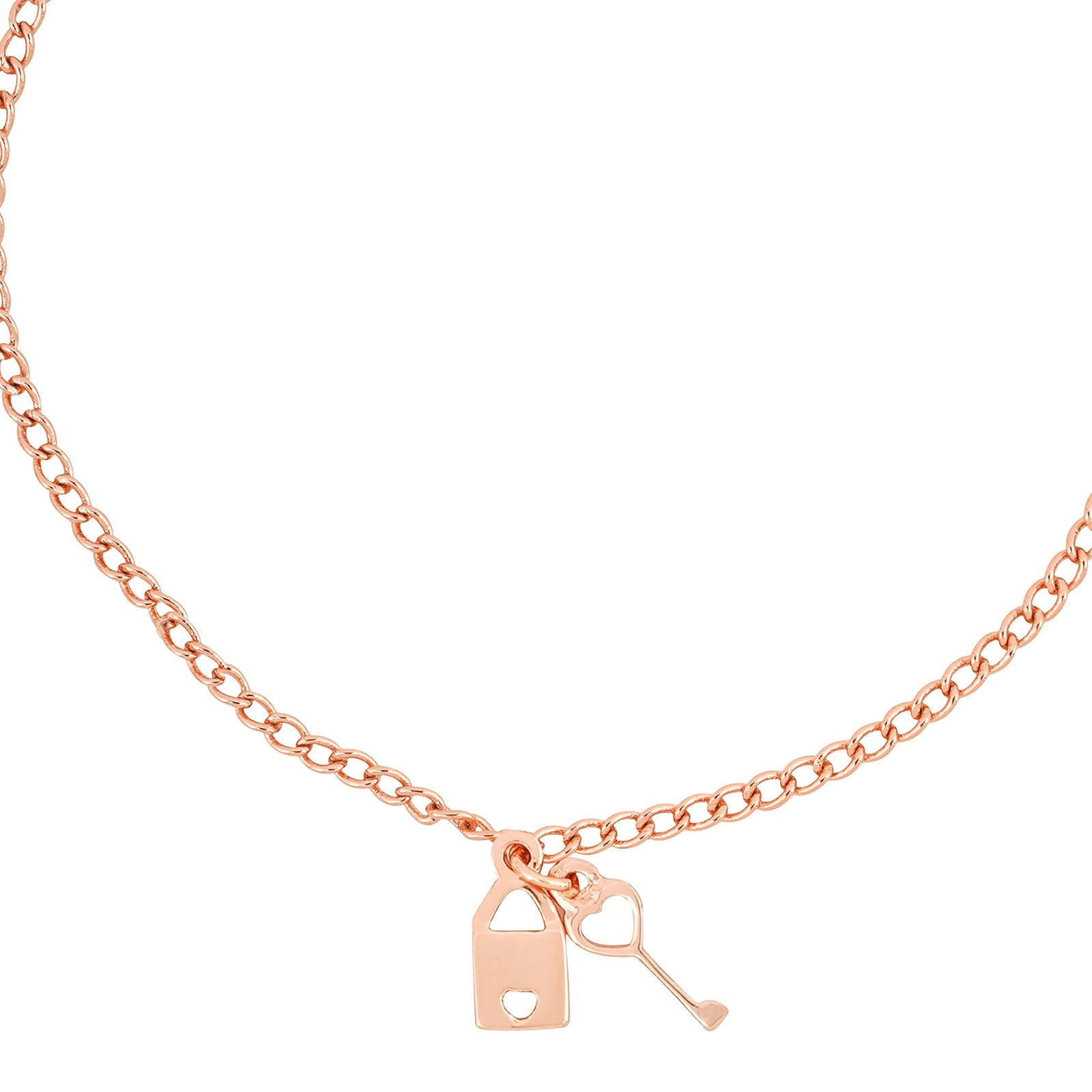 Love Lock Rose Gold Bracelet Charm