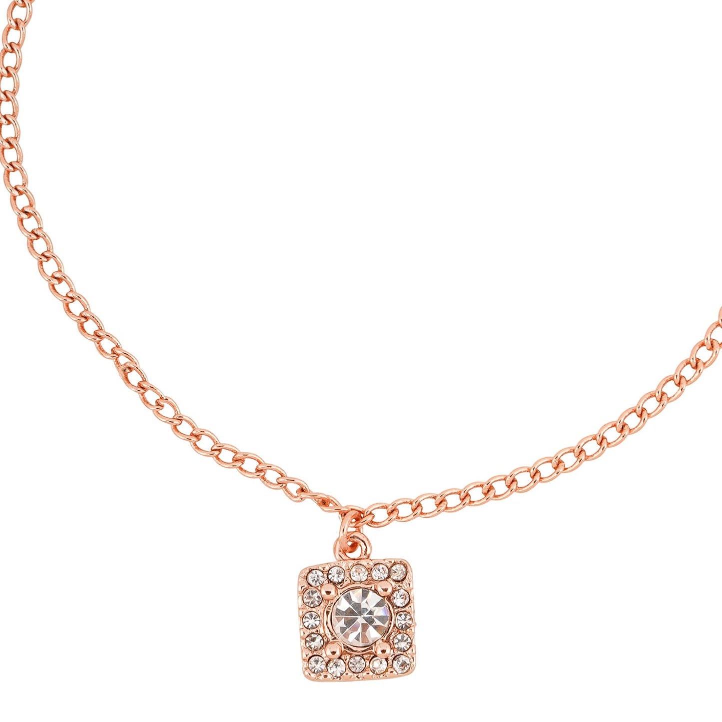 Quad Rhinestone Rose Gold Bracelet Charm