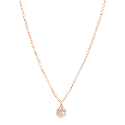 Dainty Heart Rhinestone Rosegold Necklace Charm