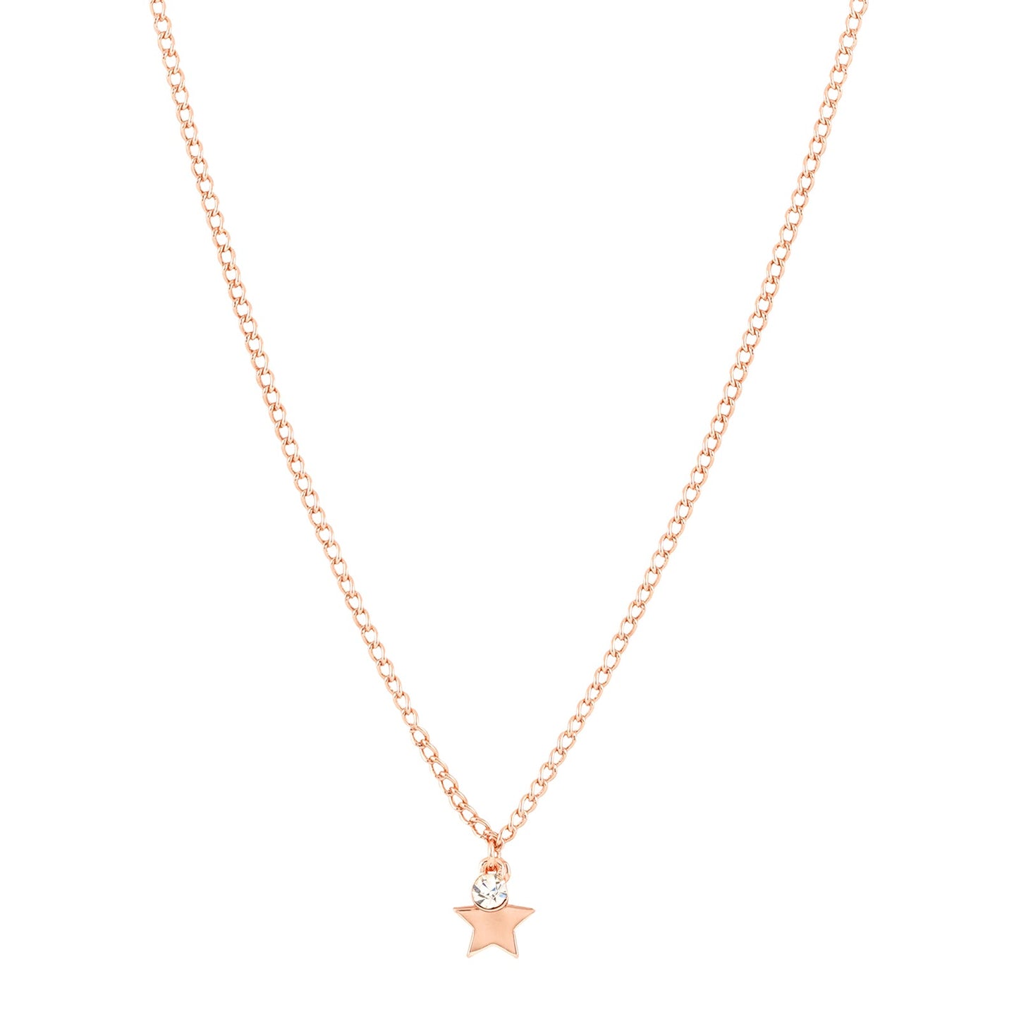 Starry Rhinestone Rosegold Necklace Charm