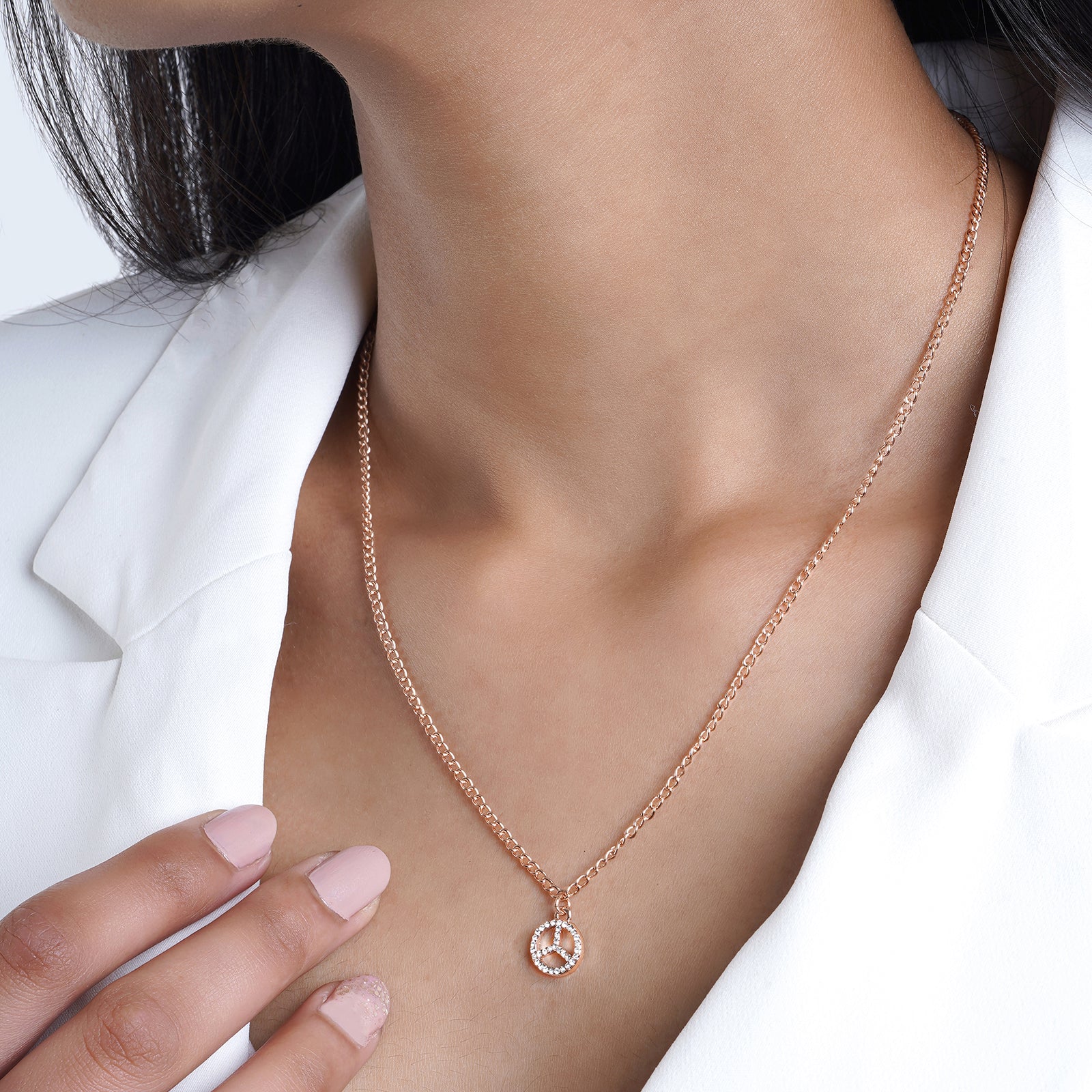 Peace Out Rosegold Necklace Charm