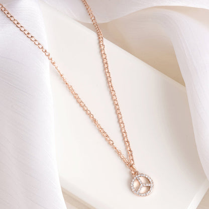 Peace Out Rosegold Necklace Charm
