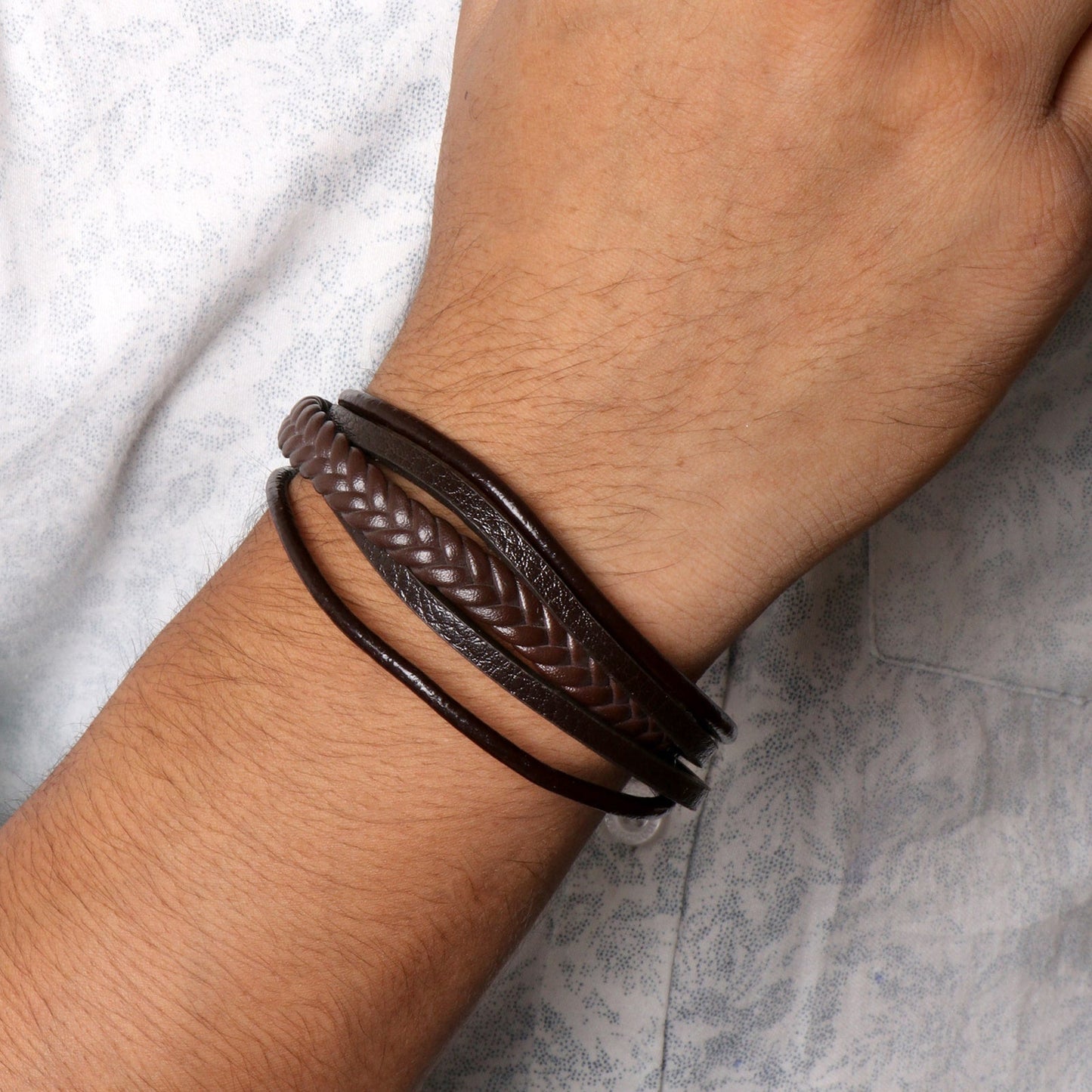 Charles Multi-Strand Brown Men's Bracelet