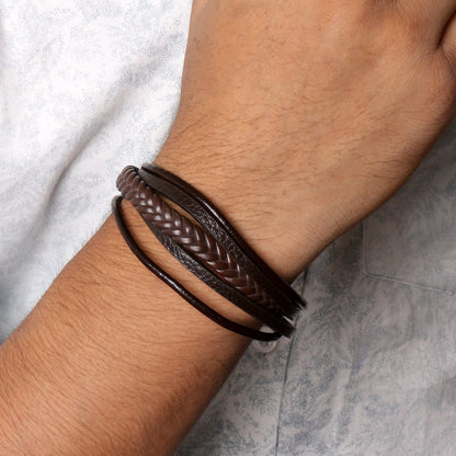 Charles Multi-Strand Brown Men's Bracelet