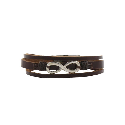 Asher Infinity Multi-Strand Brown Men's Bracelet