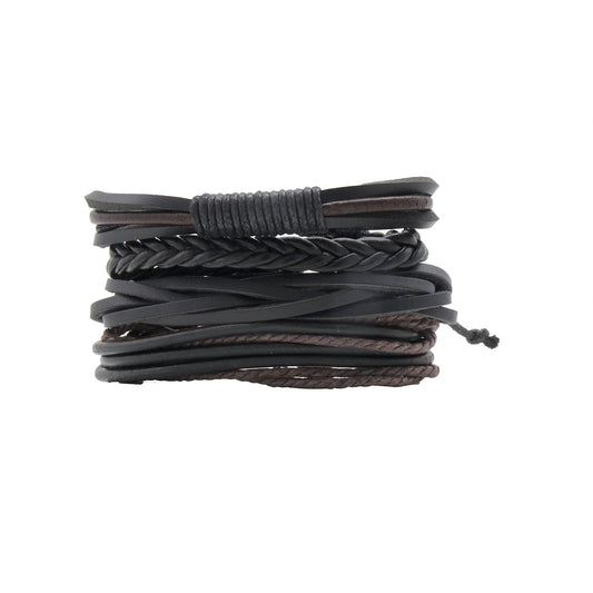 Mason Set of 4 Brown and Black Men's Bracelet
