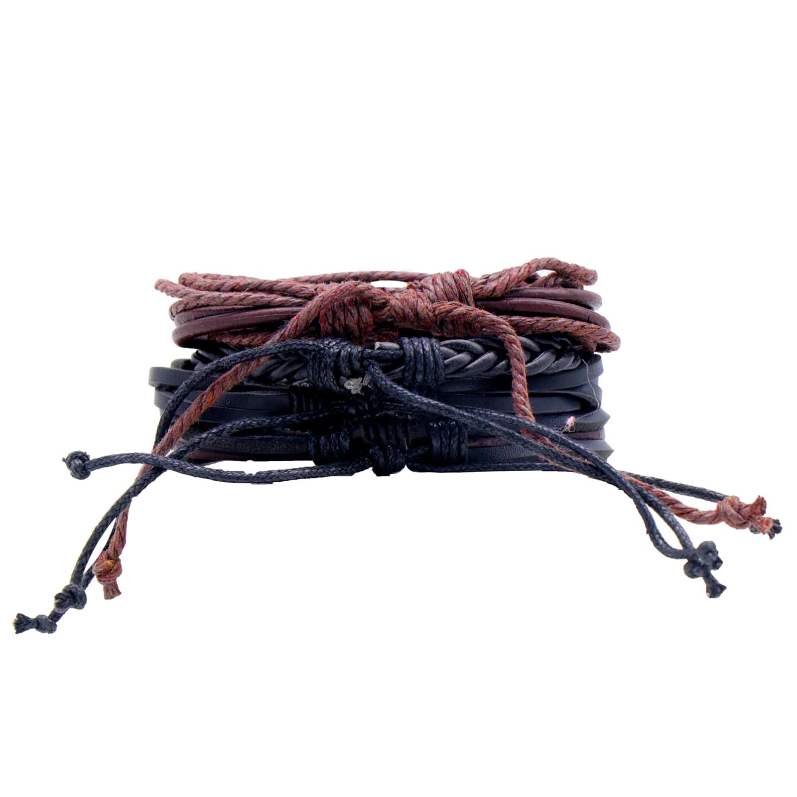 Mason Set of 4 Brown and Black Men's Bracelet