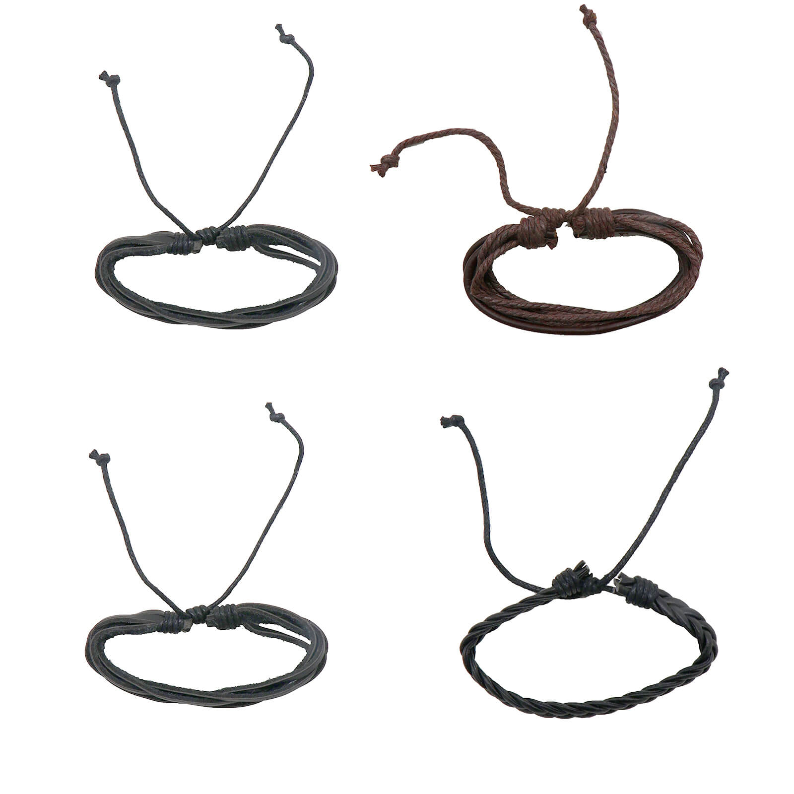 Mason Set of 4 Brown and Black Men's Bracelet