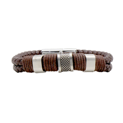 Logan Braided Multi-Strand Brown Men's Bracelet