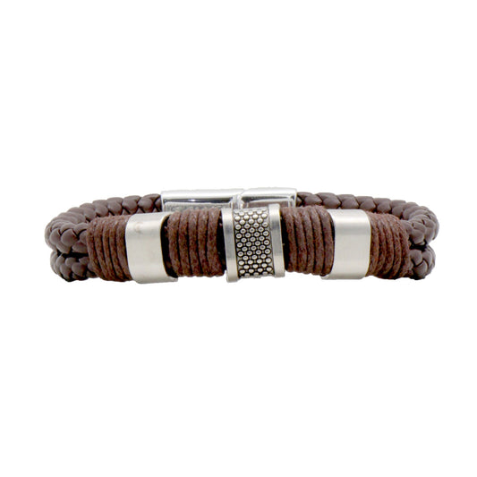 Logan Braided Multi-Strand Brown Men's Bracelet