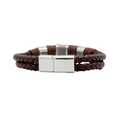 Logan Braided Multi-Strand Brown Men's Bracelet