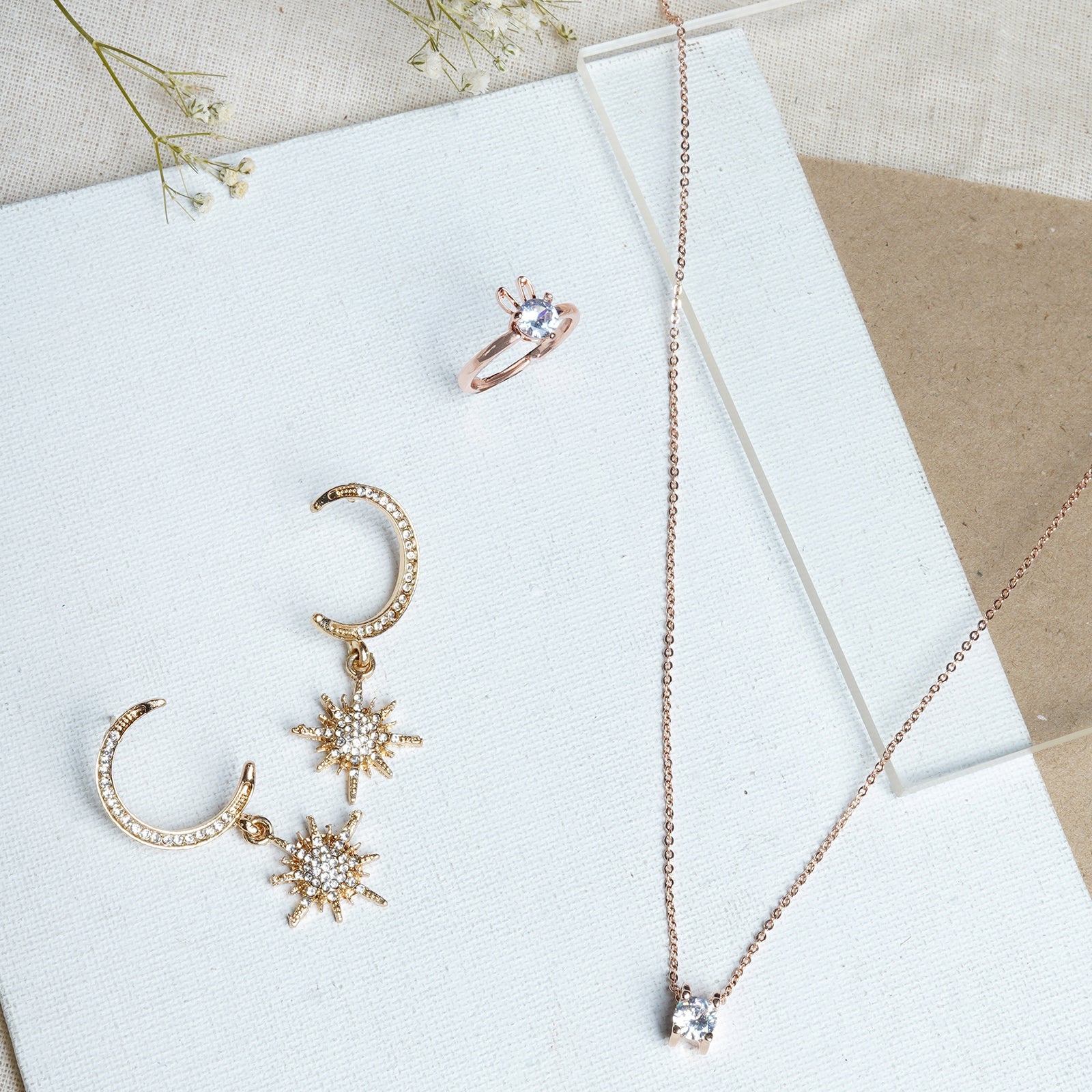 Rose Gold Petal Jewelry Set