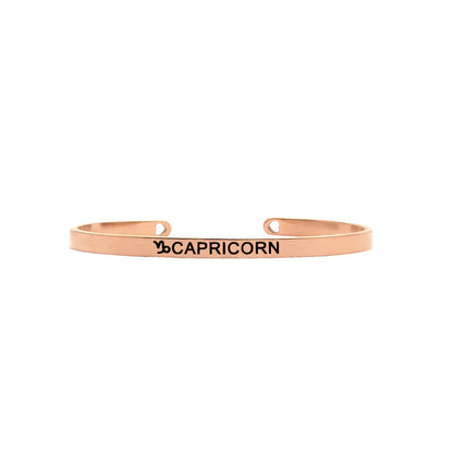 Capricorn Rosegold Cuff Zodiac Band