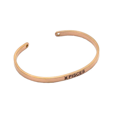 Pisces Rosegold Cuff Zodiac Band
