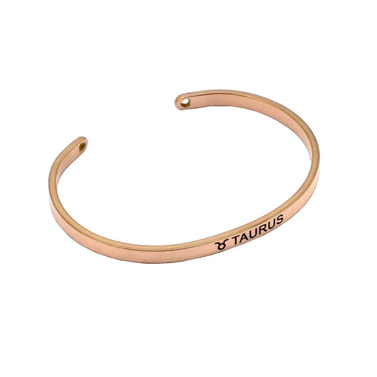 Taurus Rosegold Cuff Zodiac Band
