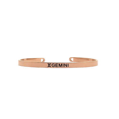Gemini Rosegold Cuff Zodiac Band