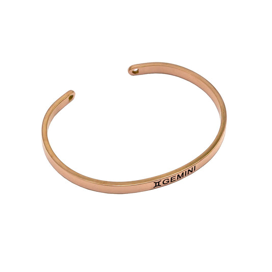 Gemini Rosegold Cuff Zodiac Band