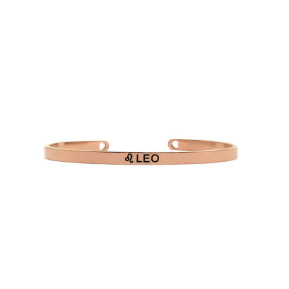 Leo Rosegold Cuff Zodiac Band