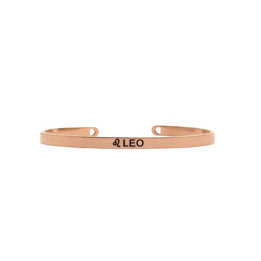 Leo Rosegold Cuff Zodiac Band